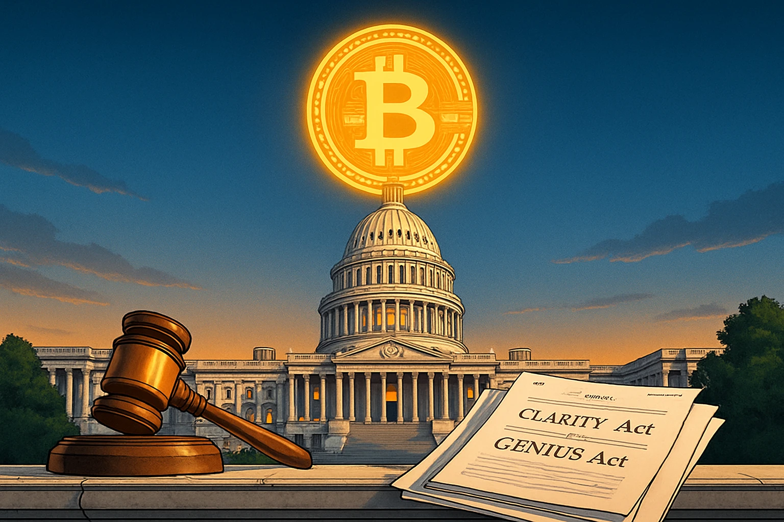 ¡hito! Estados Unidos aprueba tres proyectos de ley de criptomonedas: moneda estable GENIUS, regulación Clarity y ley anti-CBDC enviadas a Trump para su firma